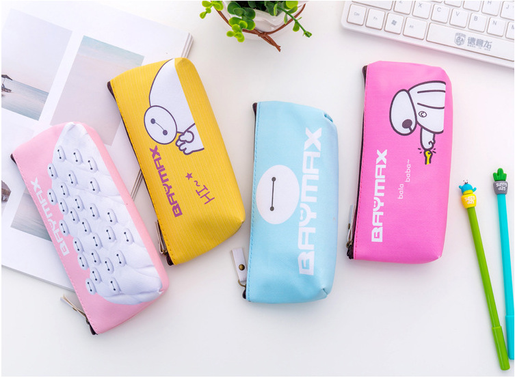 Great white pencil bag PU pencil bag stationery bag cartoon Korean version small fresh pen bag student receiving bag Great white pencil bag PU pencil bag stationery bag cartoon Korean version small fresh pen bag student receiving bag