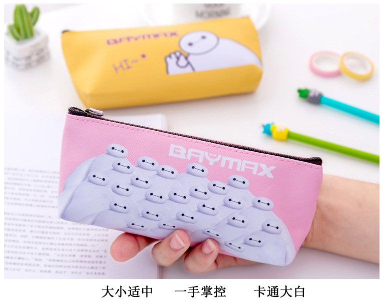 Great white pencil bag PU pencil bag stationery bag cartoon Korean version small fresh pen bag student receiving bag Great white pencil bag PU pencil bag stationery bag cartoon Korean version small fresh pen bag student receiving bag