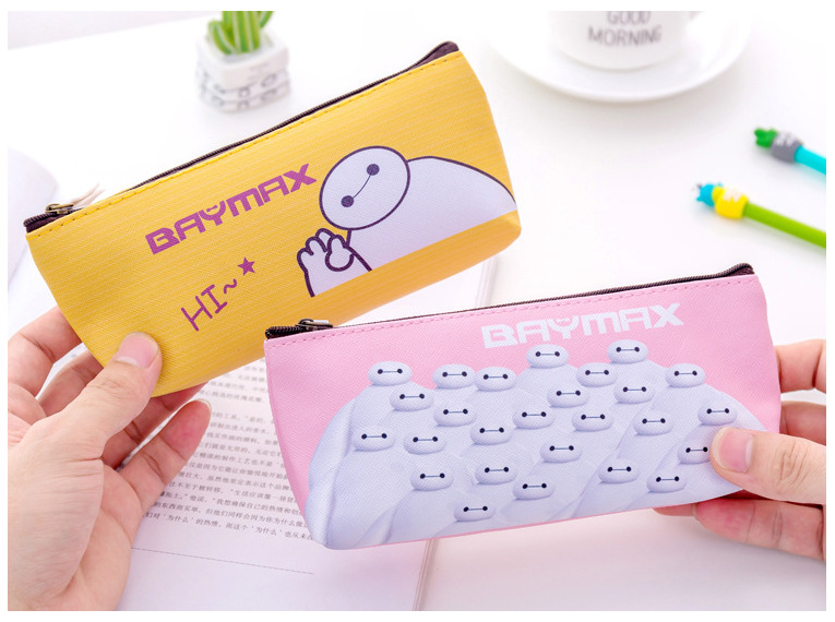 Great white pencil bag PU pencil bag stationery bag cartoon Korean version small fresh pen bag student receiving bag Great white pencil bag PU pencil bag stationery bag cartoon Korean version small fresh pen bag student receiving bag
