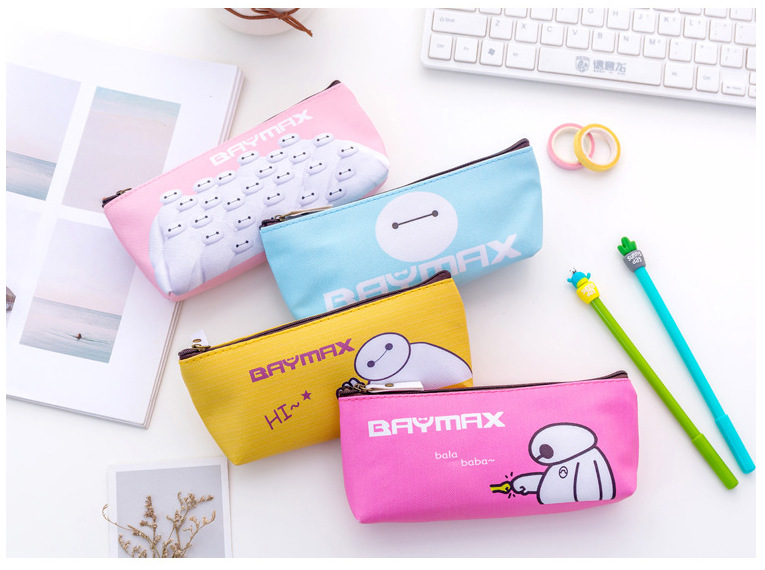 Great white pencil bag PU pencil bag stationery bag cartoon Korean version small fresh pen bag student receiving bag Great white pencil bag PU pencil bag stationery bag cartoon Korean version small fresh pen bag student receiving bag