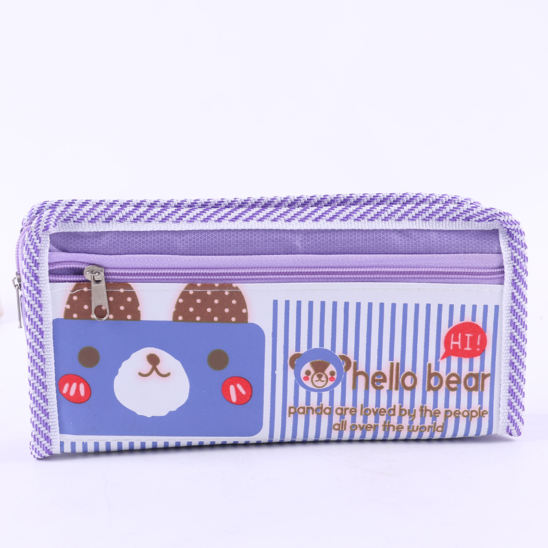 Stripe design adornment cartoon fashion wind stationery pen bag bag of primary and middle school students