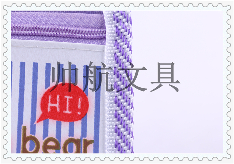 Stripe design adornment cartoon fashion wind stationery pen bag bag of primary and middle school students