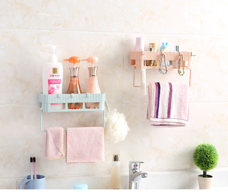 Bathroom and kitchen storage rack towel towel rack multi-functional cosmetics wash and care products shelving Bathroom and kitchen storage rack towel towel rack multi-functional cosmetics wash and care products shelving