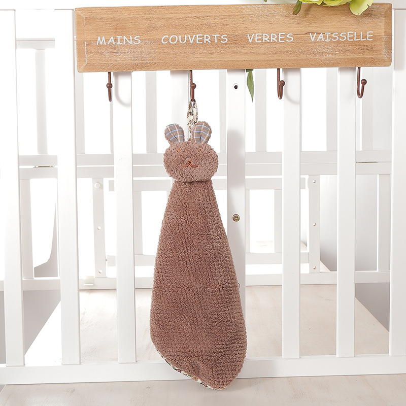 Pineapple check rabbit towel towel coral plush cartoon kitchen towel towel manufacturers wholesale