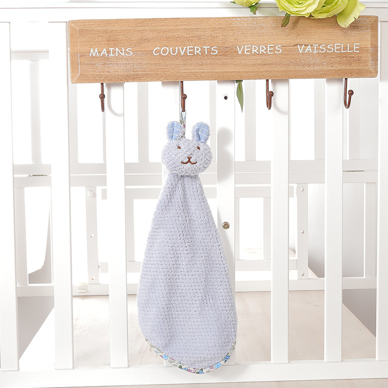 Pineapple check rabbit towel towel coral plush cartoon kitchen towel towel manufacturers wholesale