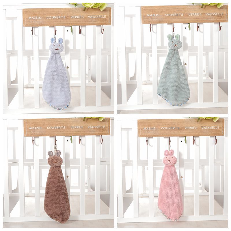 Pineapple check rabbit towel towel coral plush cartoon kitchen towel towel manufacturers wholesale