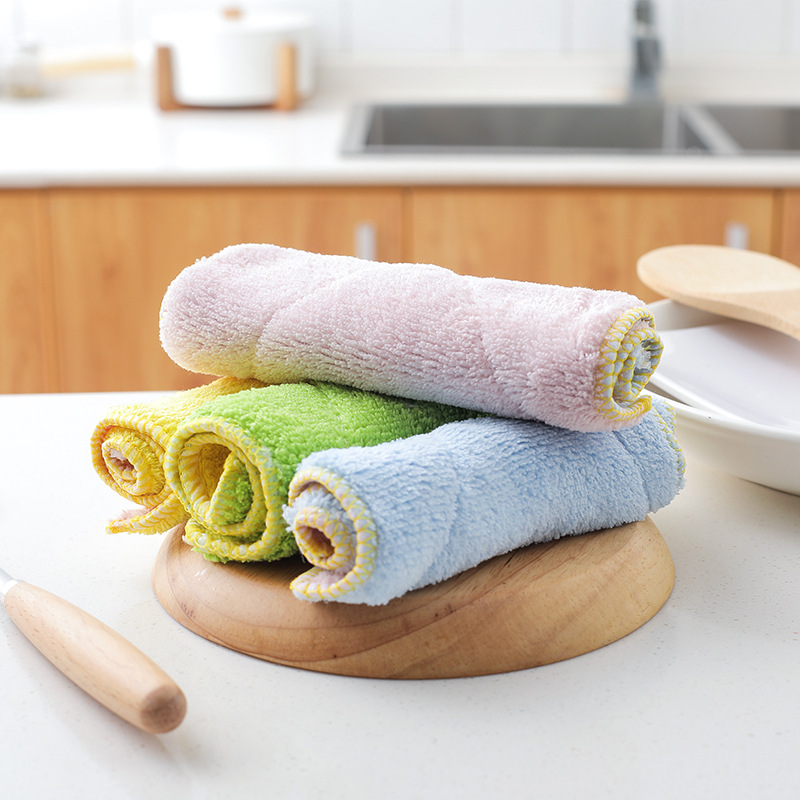 1368 Ultra-Fine Fiber Double-Sided and Water-Absorbing Cloth Extra Thick No Hair Shedding Oil-Free Dish Towel Kitchen Dishcloth