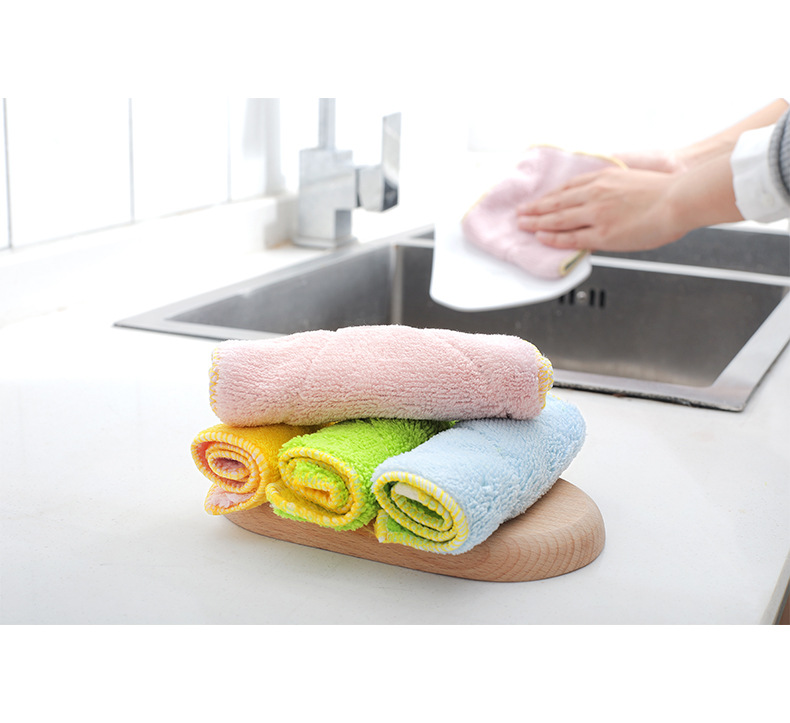 1368 Ultra-Fine Fiber Double-Sided and Water-Absorbing Cloth Extra Thick No Hair Shedding Oil-Free Dish Towel Kitchen Dishcloth