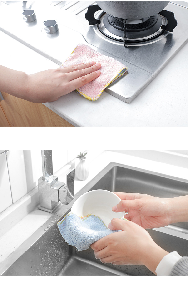 1368 Ultra-Fine Fiber Double-Sided and Water-Absorbing Cloth Extra Thick No Hair Shedding Oil-Free Dish Towel Kitchen Dishcloth