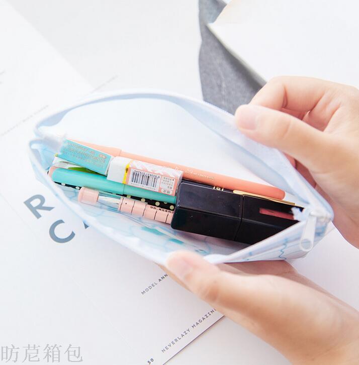 Korean version of the simple creative students silicone pen bag pool party series inverted trapezoidal stationery Korean version of the simple creative students silicone pen bag pool party series inverted trapezoidal stationery