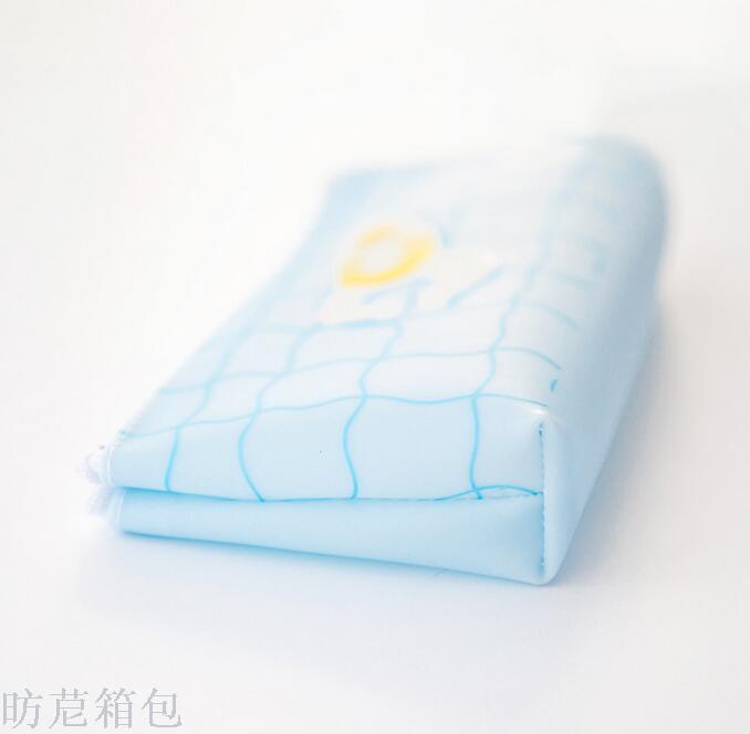 Korean version of the simple creative students silicone pen bag pool party series inverted trapezoidal stationery Korean version of the simple creative students silicone pen bag pool party series inverted trapezoidal stationery