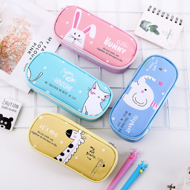 Self-produced and self-marketing student pencil bag stationery bag pencil bag PU high-grade pen bag stationery bag