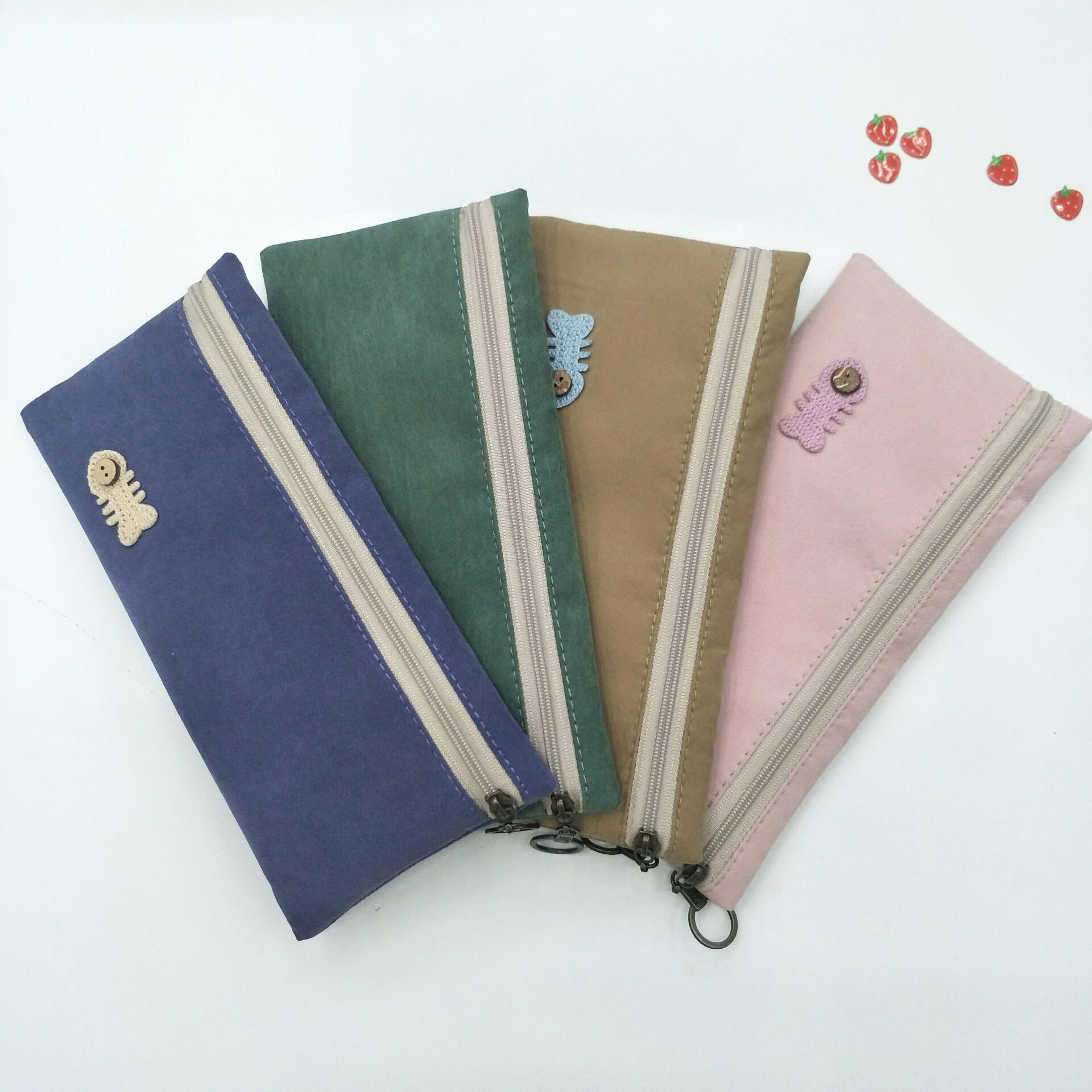 Buhechu Flounder Cotton Boxer Pencil Case Storage Bag Office Supplies Factory Direct Sales Welcome Customization