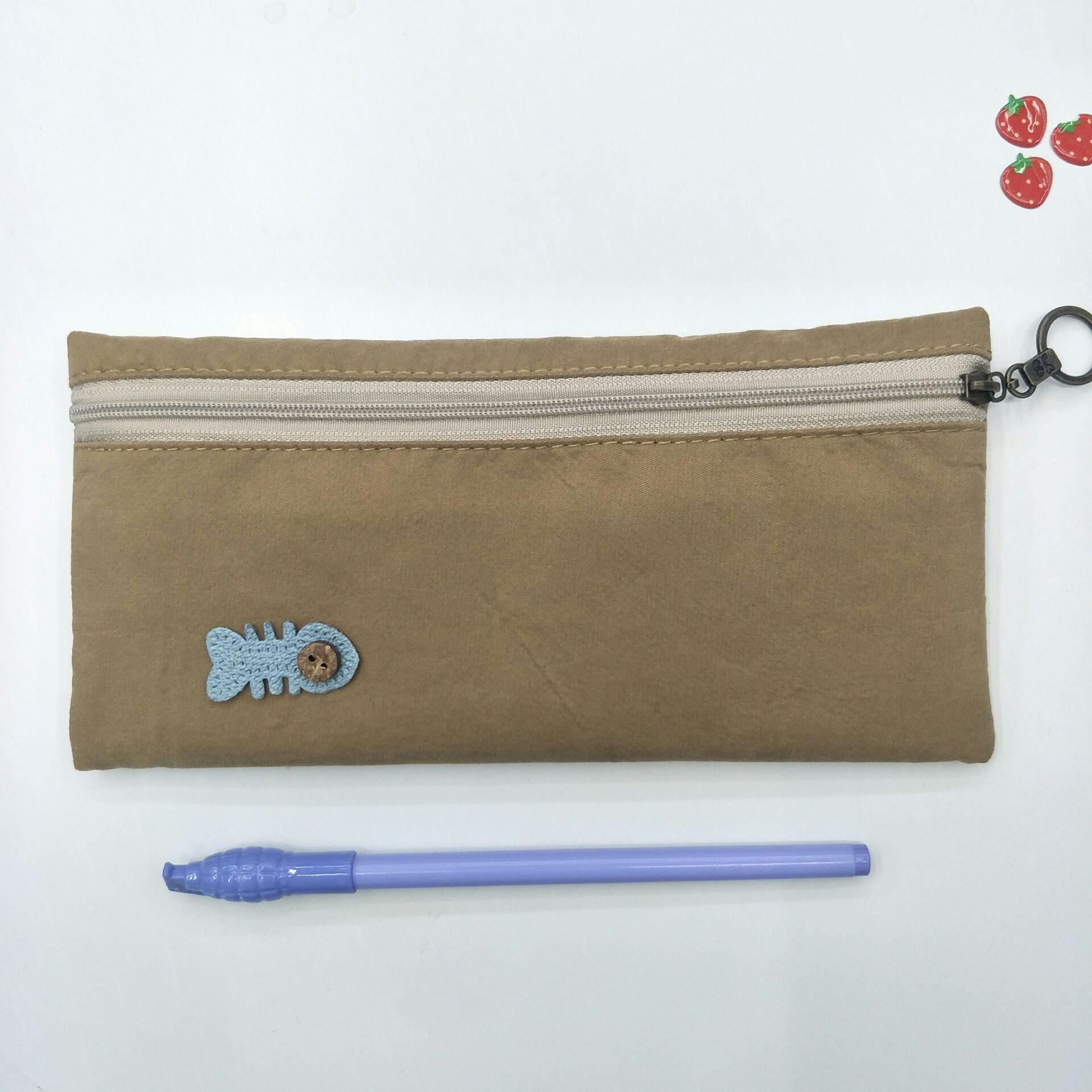 Buhechu Flounder Cotton Boxer Pencil Case Storage Bag Office Supplies Factory Direct Sales Welcome Customization