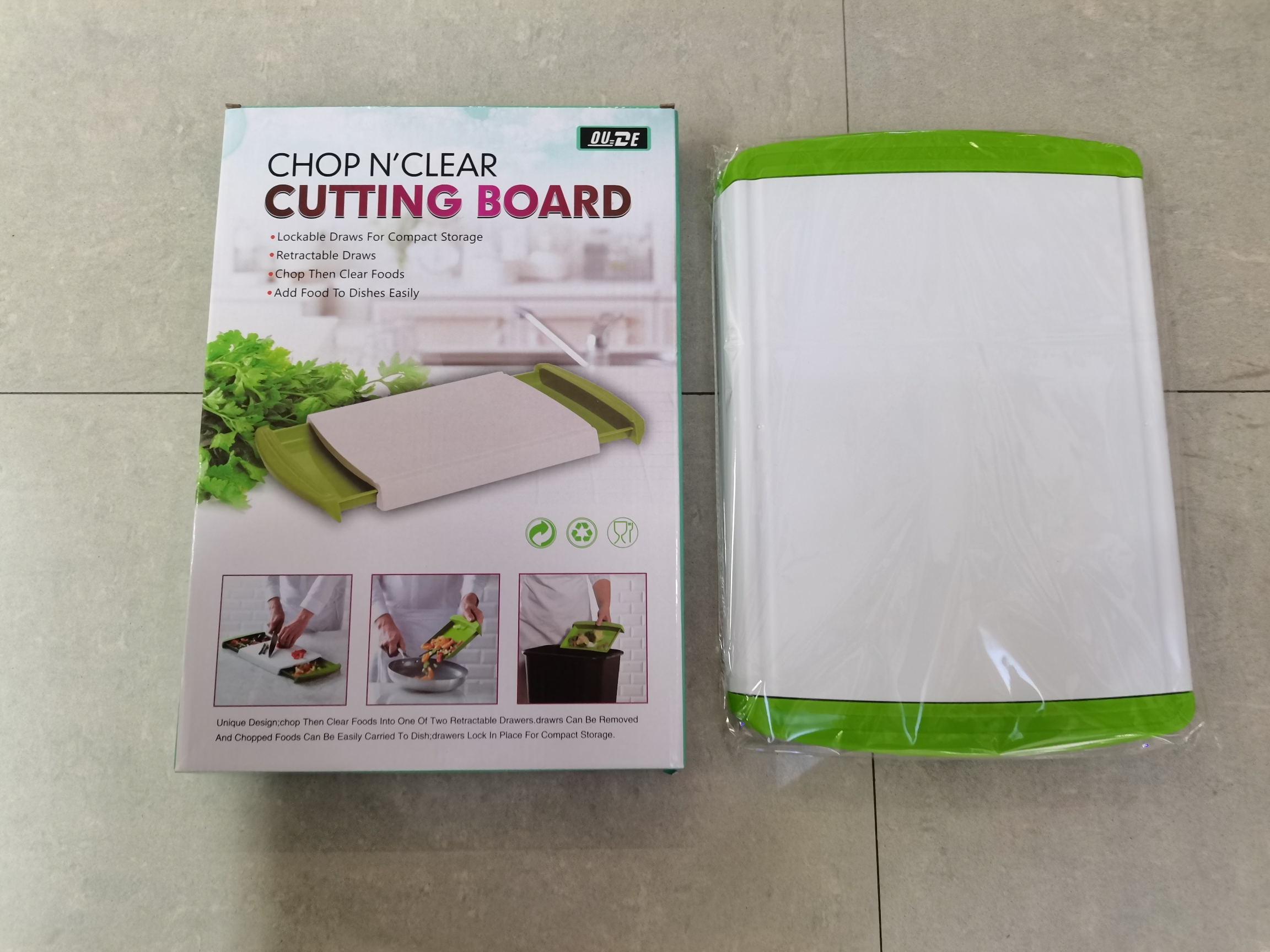 Plastic Chopping Board Chopping Board Pp Chopping Board with Drawer Cutting Board 2 Side Drawer Can Be Drawn out