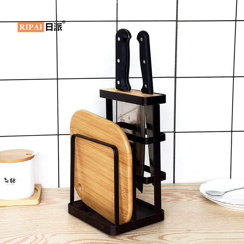 Ri Pai Kitchen Supplies Iron Multi-Purpose Knife Holder Knife Holder Chopping Board Pot Cover Holder Knife Kitchen Knife Storage Shelf