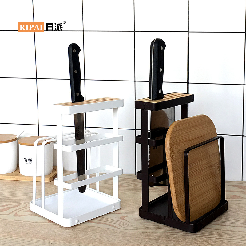 Ri Pai Kitchen Supplies Iron Multi-Purpose Knife Holder Knife Holder Chopping Board Pot Cover Holder Knife Kitchen Knife Storage Shelf