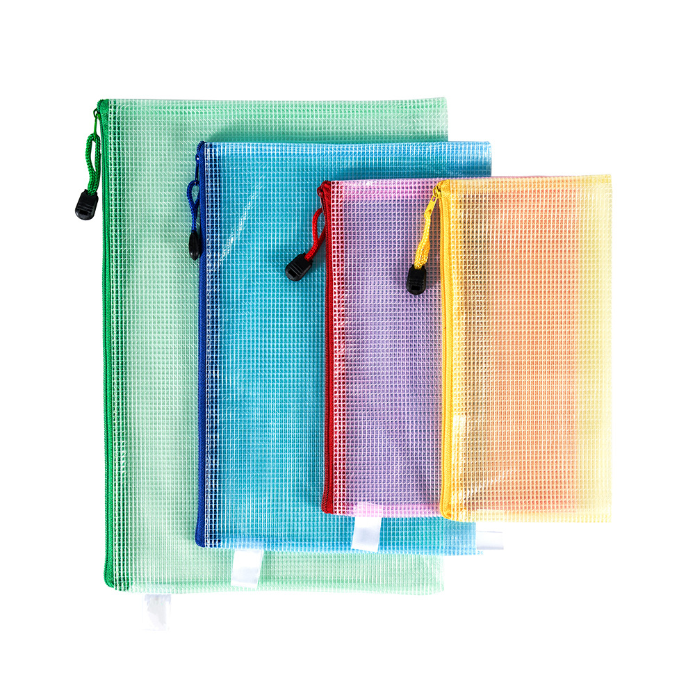 Office Supplies Mesh Zipper Bag File Bag Transparent Hand Information Bag Student Stationery A4b5a5a6