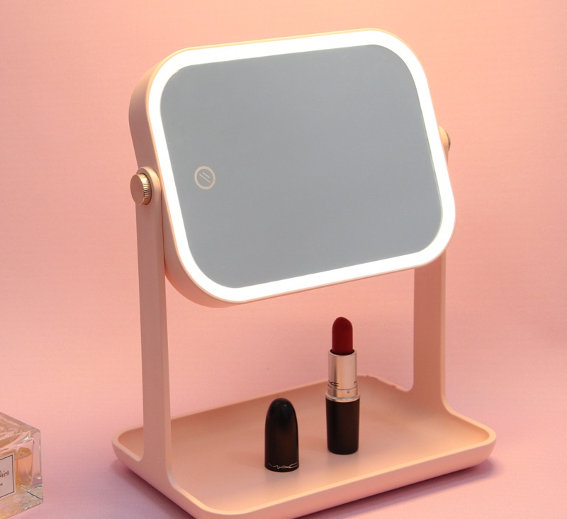 Desktop Desktop with Light Dressing Mirror USB Charging Multifunctional Storage Intelligent Fill Light Led Makeup Mirror