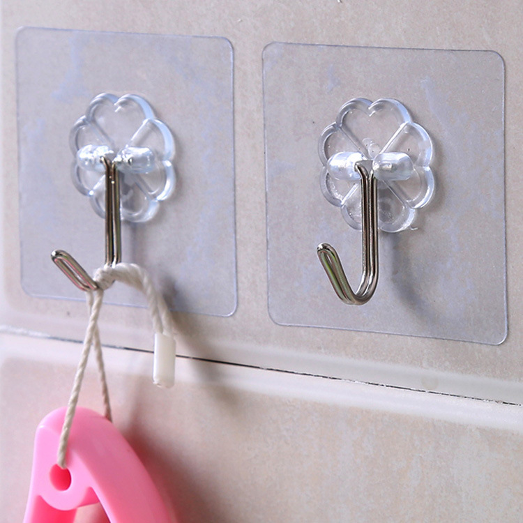 Stall Hot Transparent Adhesive Office Supplies Hook Kitchen Punch-Free Seamless Hook Bathroom Ideas Sticky Hook