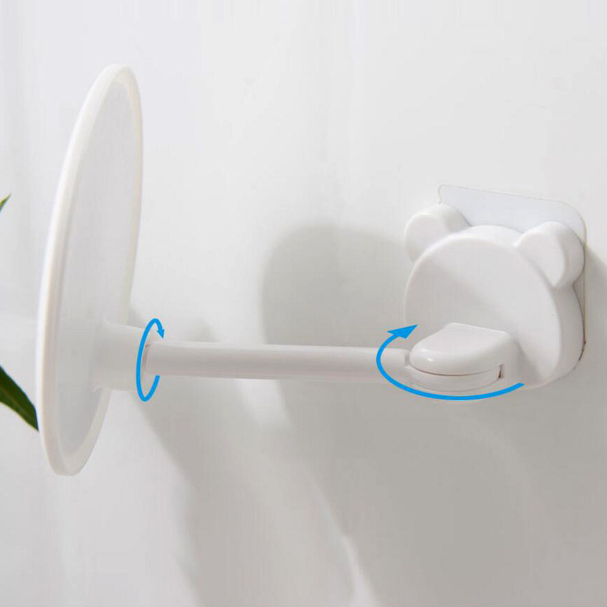 Wall-Mounted Cosmetic Mirror Bathroom Nailless Seamless Magic Stickers Folding round Mirror Waterproof Adjustable Angle Dressing Mirror