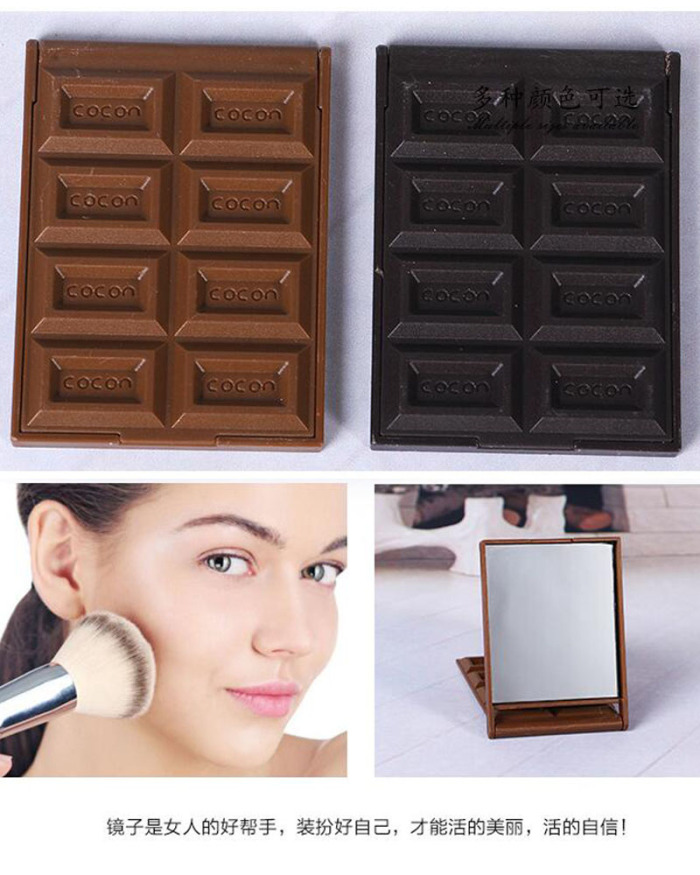 Korean creative personality chocolate mirror portable desktop plastic dressing mirror supplies wholesale Korean creative personality chocolate mirror portable desktop plastic dressing mirror supplies wholesale