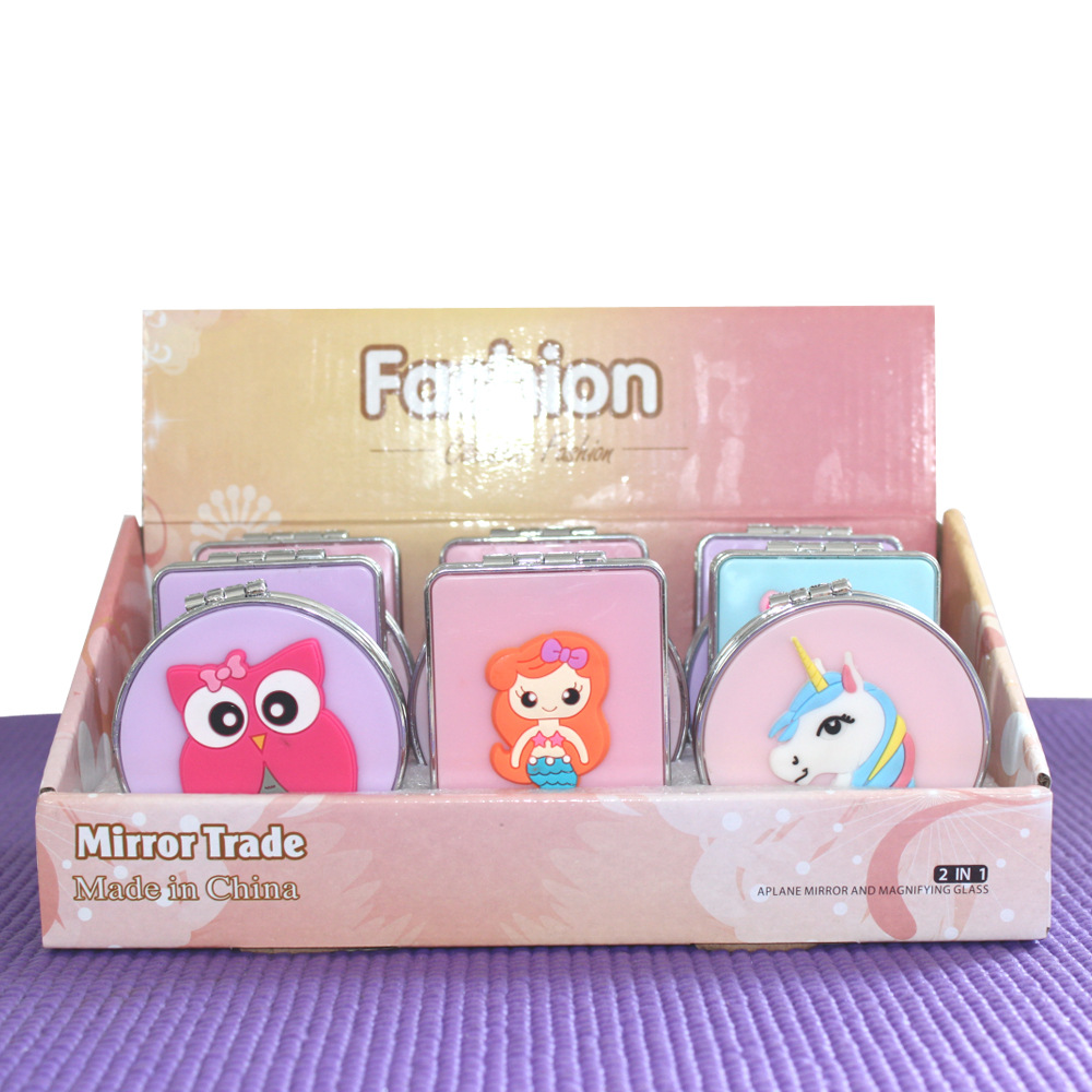 Portable Princess Mirror Makeup Mirror Foldable Portable Student Dormitory Desktop Dressing Mirror Double-Sided HD Makeup Small Mirror
