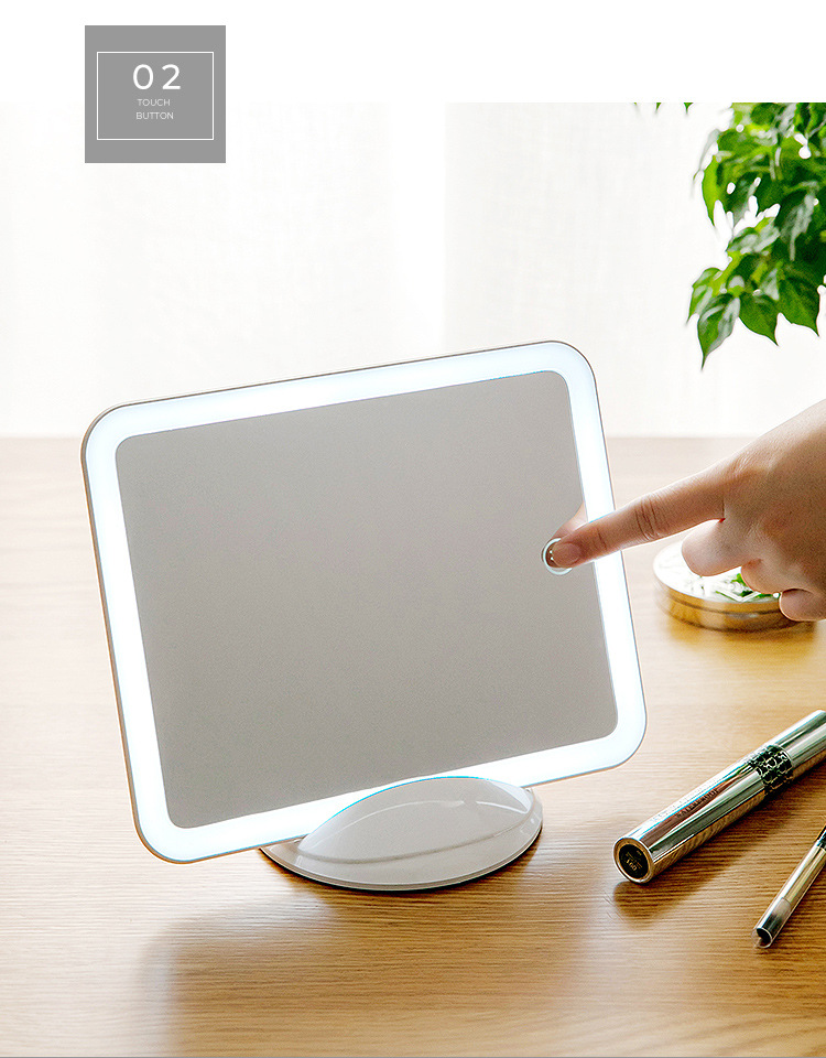 Makeup Mirror with Light Desktop LED Light Female Mirror Portable Make-up Mirror Dressing Mirror Horizontal and Vertical Display Touch Screen Mirror Makeup Mirror with Light Desktop LED Light Female Mirror Portable Make-up Mirror Dressing Mirror Horizontal and Vertical Display Touch Screen Mirror
