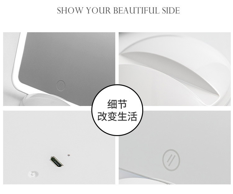 Makeup Mirror with Light Desktop LED Light Female Mirror Portable Make-up Mirror Dressing Mirror Horizontal and Vertical Display Touch Screen Mirror Makeup Mirror with Light Desktop LED Light Female Mirror Portable Make-up Mirror Dressing Mirror Horizontal and Vertical Display Touch Screen Mirror