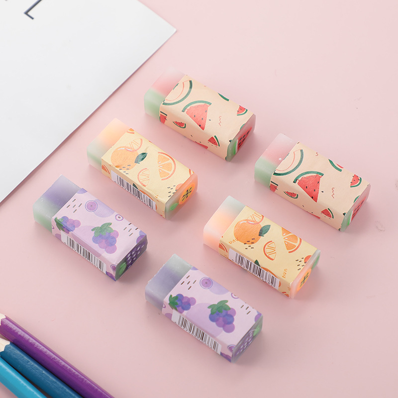 Customized Fruit Eraser Fragrant Cartoon Exam Eraser Painting Student 2B Eraser Creative Stationery Wholesale