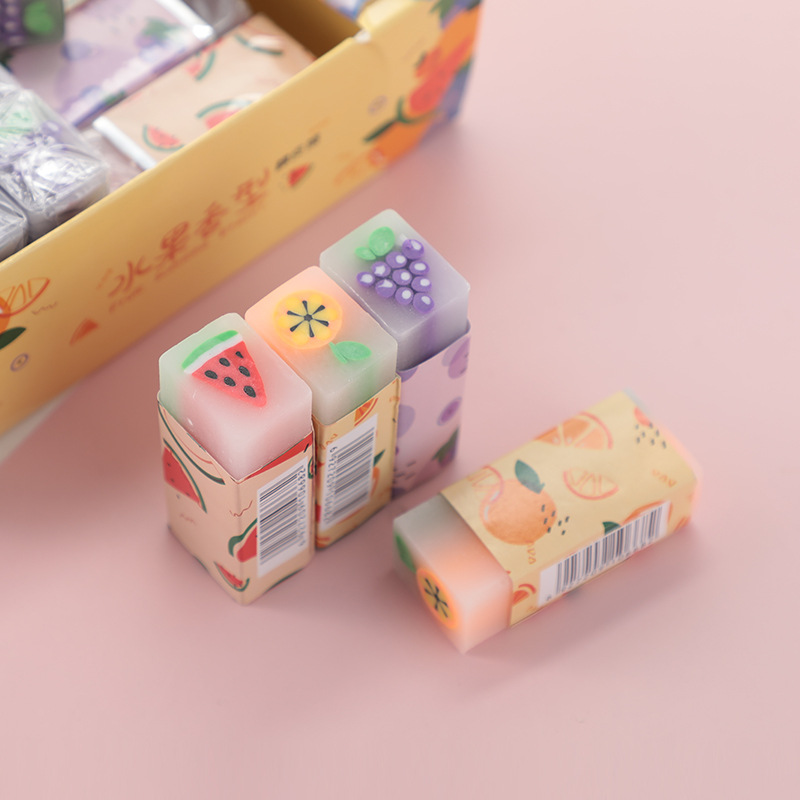 Customized Fruit Eraser Fragrant Cartoon Exam Eraser Painting Student 2B Eraser Creative Stationery Wholesale