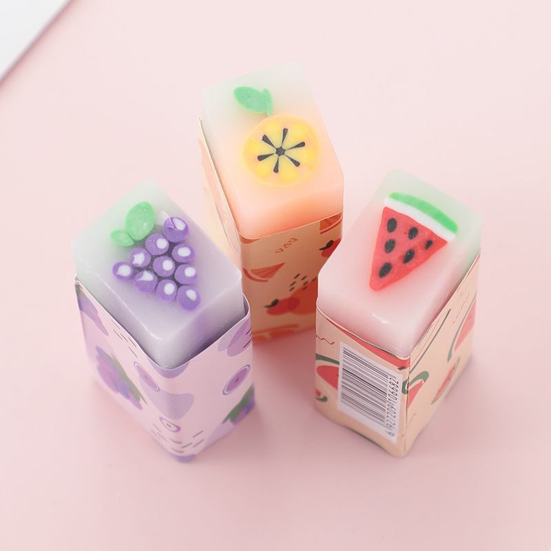 Customized Fruit Eraser Fragrant Cartoon Exam Eraser Painting Student 2B Eraser Creative Stationery Wholesale