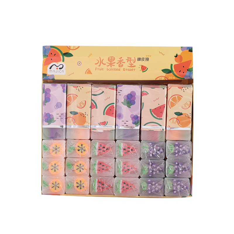 Customized Fruit Eraser Fragrant Cartoon Exam Eraser Painting Student 2B Eraser Creative Stationery Wholesale