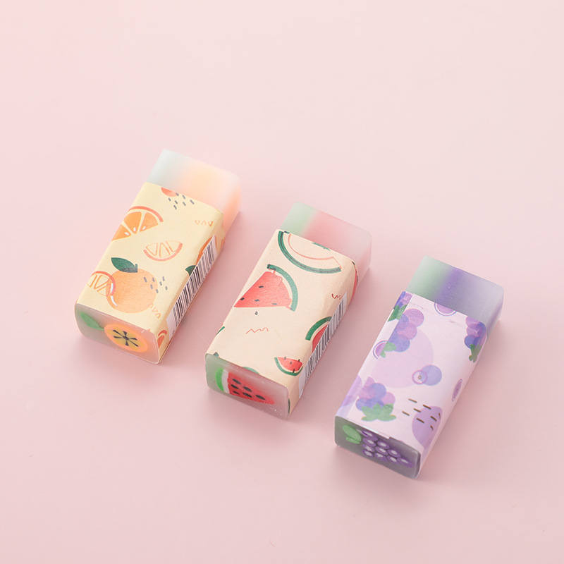 Customized Fruit Eraser Fragrant Cartoon Exam Eraser Painting Student 2B Eraser Creative Stationery Wholesale