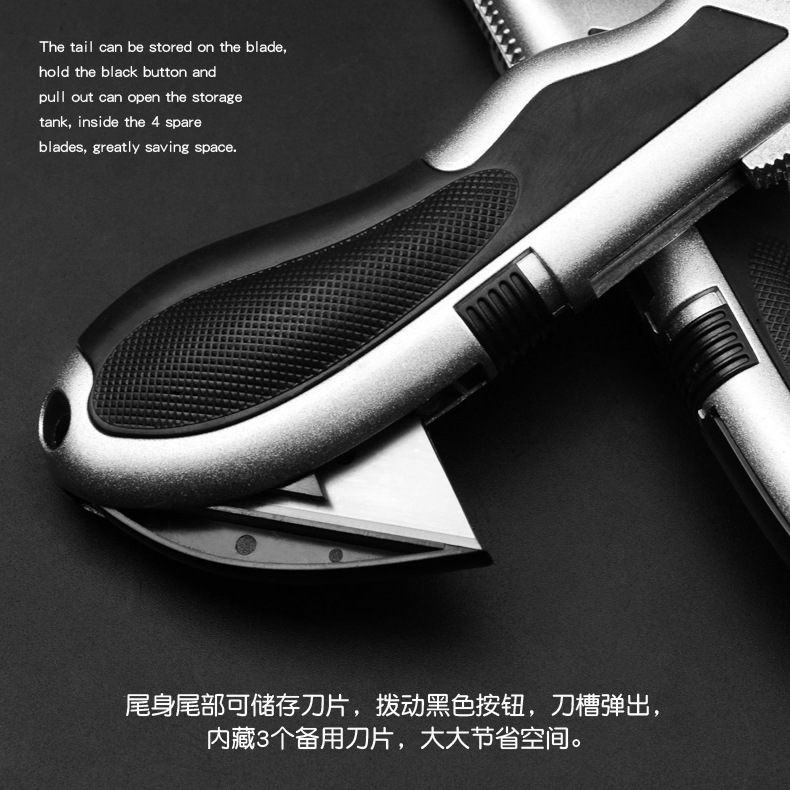 Multi-functional electrician&#039;s knife heavy folding utility cutter for cutting paper, wallpaper, carpet, cable, stripping and wire stripping