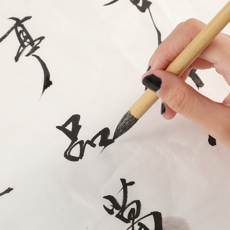 Calligraphy Class Class Writing Brush plus Jianda Baiyun Doubled Both Writing Brush Student Writing Practice Chinese Painting Orchid Bamboo Weasel&#039;s Hair Wholesale