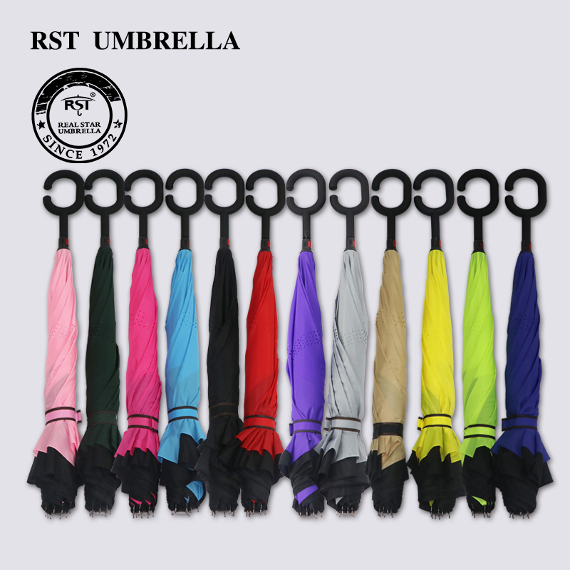 F705 creative c handle solid color car reverse umbrella umbrella wholesale
