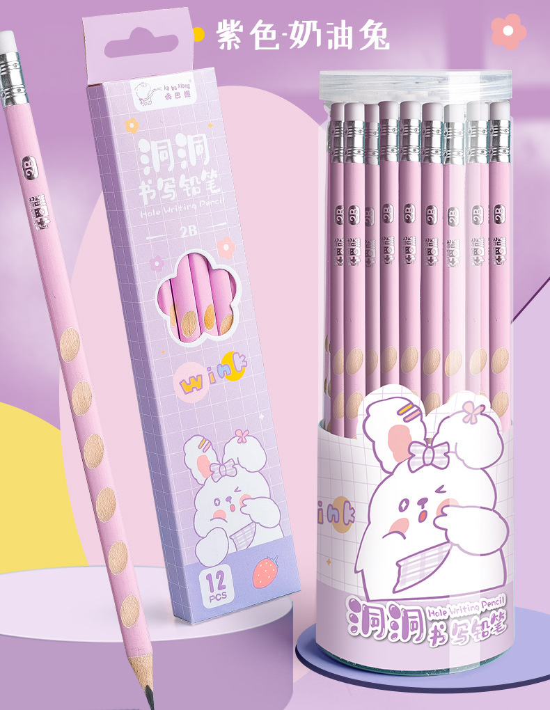 Kabaxiong Pencil for Pupils Groove Pencil Correct Grip Position 2B Triangle Grip Children Beginners 2 Ratio HB Pen Kabaxiong Pencil for Pupils Groove Pencil Correct Grip Position 2B Triangle Grip Children Beginners 2 Ratio HB Pen