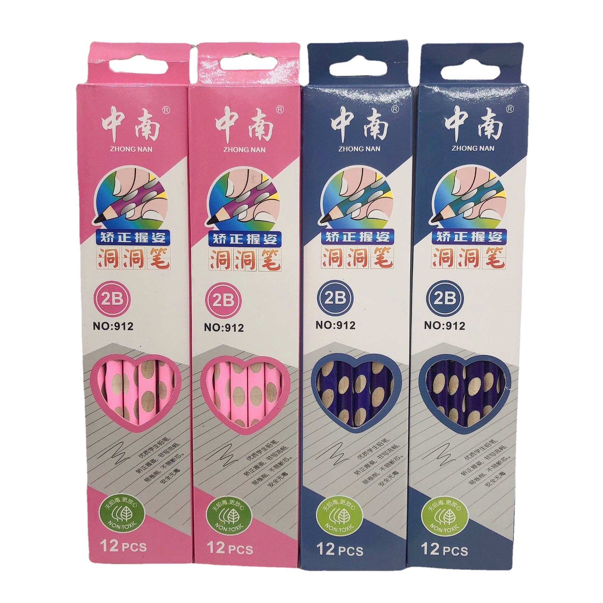 Wholesale Groove Pencil 2B Pencil Correct Grip Position Primary School Student 2B Pencil Triangle Pole Study Stationery Central South Wholesale Groove Pencil 2B Pencil Correct Grip Position Primary School Student 2B Pencil Triangle Pole Study Stationery Central South