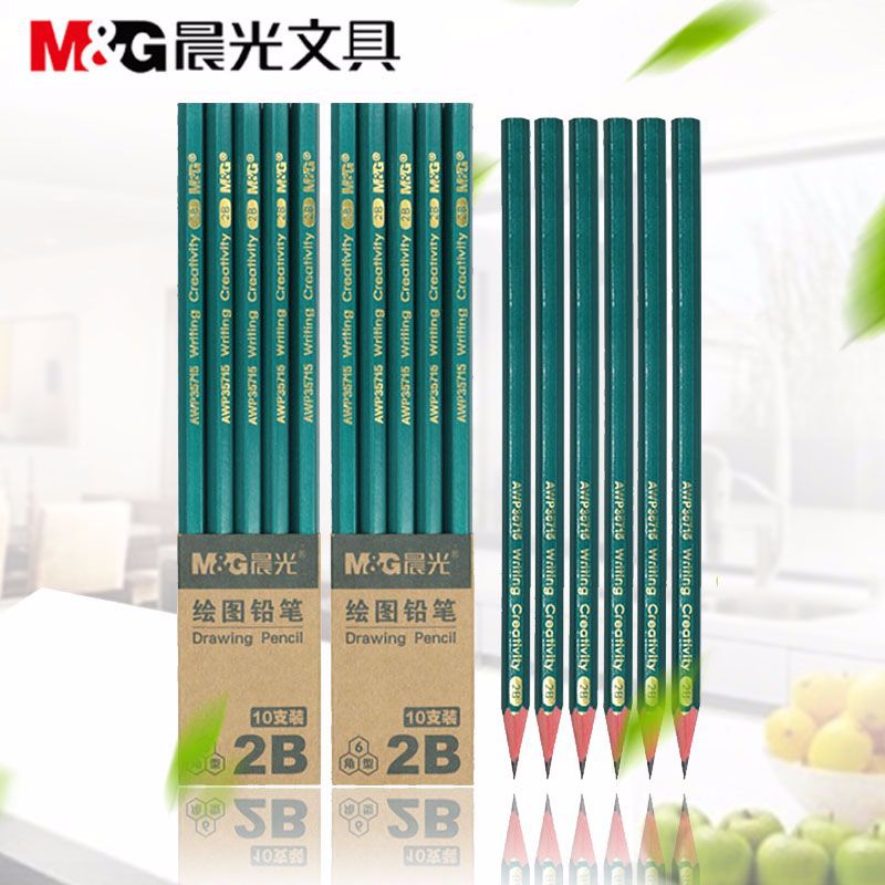 M &amp; G Stationery Children 2B Pencil Pupils&#039; Writing HB Pencil Exam Pencil Wooden Sketch Art Drawing