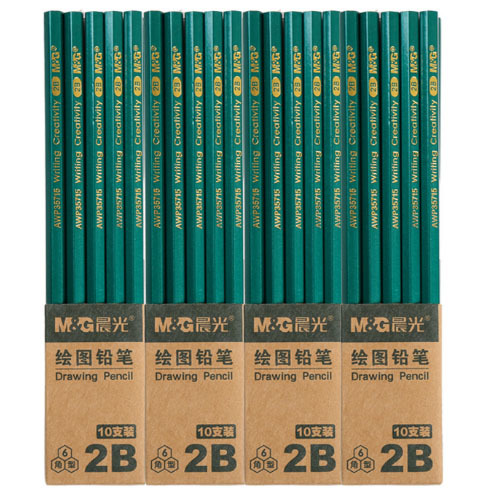 M &amp; G Stationery Children 2B Pencil Pupils&#039; Writing HB Pencil Exam Pencil Wooden Sketch Art Drawing