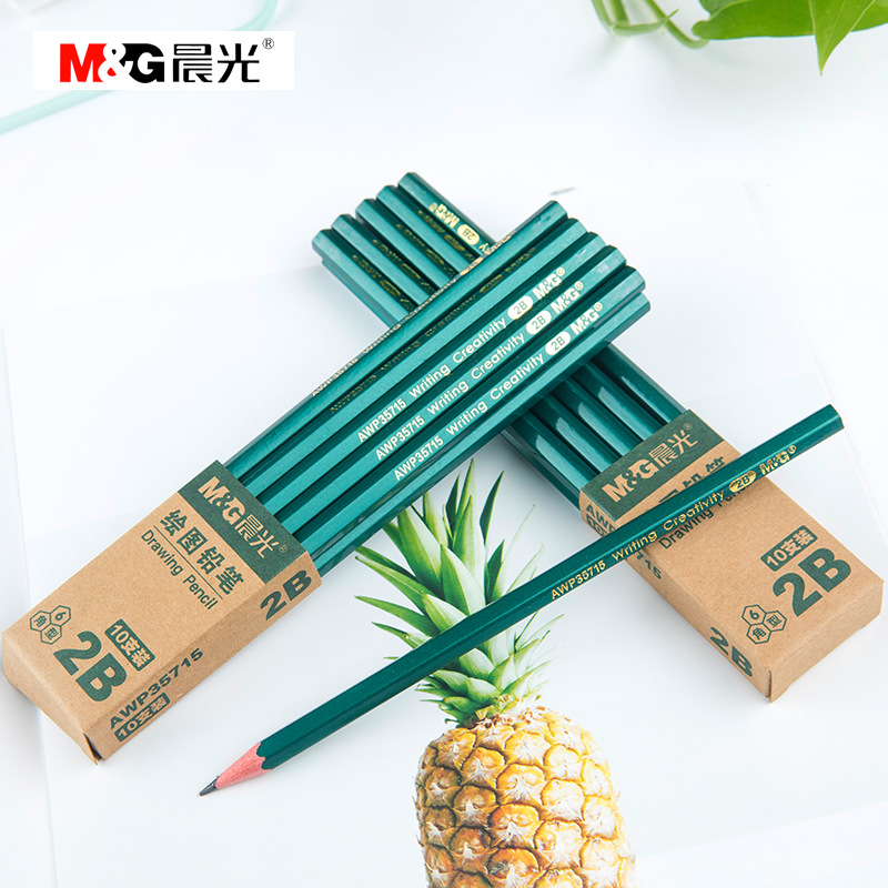 M &amp; G Stationery Children 2B Pencil Pupils&#039; Writing HB Pencil Exam Pencil Wooden Sketch Art Drawing