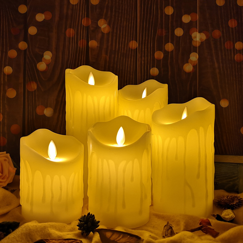 Customized Bevel Tears Led Simulation Luminous Electronic Candle Swing Creative Smokeless Electronic Candle Candle