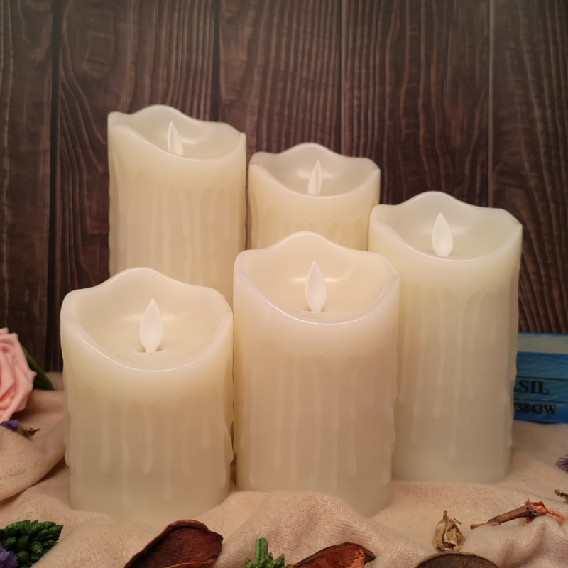 Customized Bevel Tears Led Simulation Luminous Electronic Candle Swing Creative Smokeless Electronic Candle Candle
