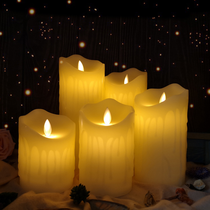 Customized Bevel Tears Led Simulation Luminous Electronic Candle Swing Creative Smokeless Electronic Candle Candle