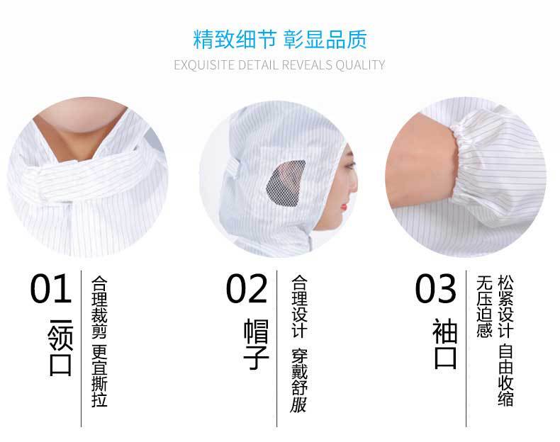 [Spot] ESD Coat Dust-Proof Purification Protective Clothing Electronic Food Factory Dust-Free Clean Static-Free Coverall