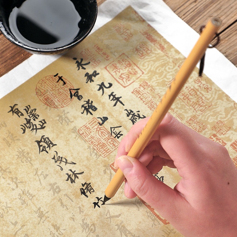 Wang Jizhi Handwriting Writing Brush Set Large, Medium and Small Two King Cursive Script Regular Script Rabbit&#039;s Hair Doubled Both with Weasel&#039;s Hair Calligraphy Writing Brush