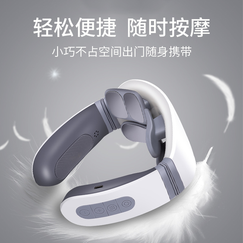 CrossBorder Wish HotSelling English SixHead Neck Protector Intelligent Electronic Pulse Shoulder and Neck Protector