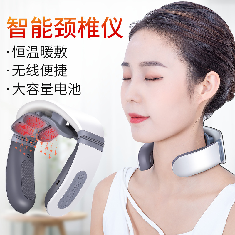 CrossBorder Wish HotSelling English SixHead Neck Protector Intelligent Electronic Pulse Shoulder and Neck Protector