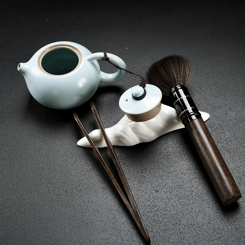Zen Rockery Tea Clamp Shelf Ceramic Writing Brush Wuzhishan Pen Holder Tea Utensils Tea Ceremony Creative Furnishings Ornaments